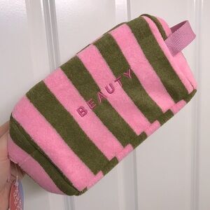 Striped Terrycloth Cosmetic Bag